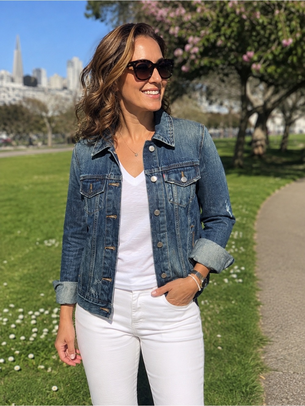 Levis Strauss slightly distressed jean jacket